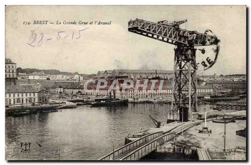 Brest — La Grande Grue y el Arsenal — Editor París - Anverso