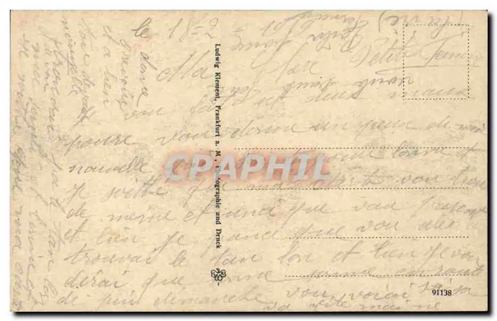 Kiedrich im Rheingau — Ansicht des Schlosses Scharfenstein — Ludwig Klement, Frankfurter Photographic und Druck - Rückseite