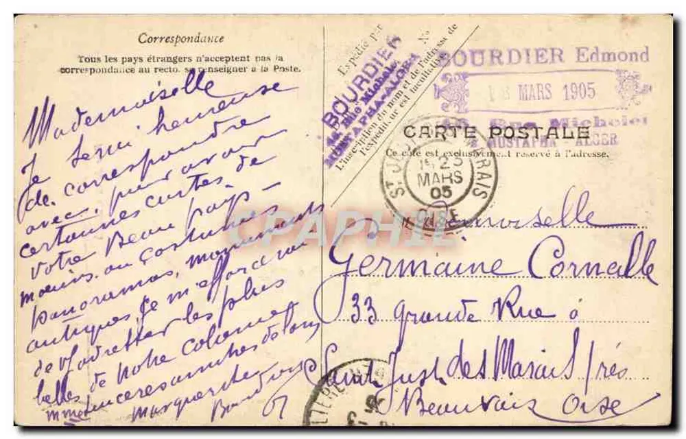 Alger — Rue de la Casbah — V. P. Paris Nr. 77 - Rückseite