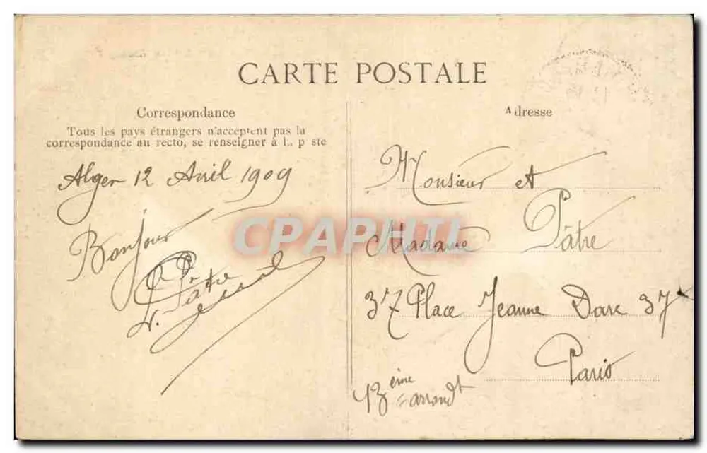ALGER — Der "Général Chanzy" — Ideal Collection, n°143 - Rückseite
