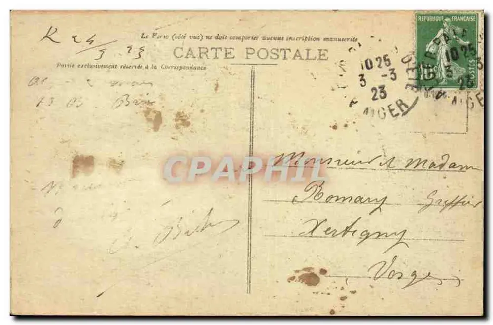 Argélia — Rue Arabe em Argel — Coleção Ideal P. S. n°66 - Verso