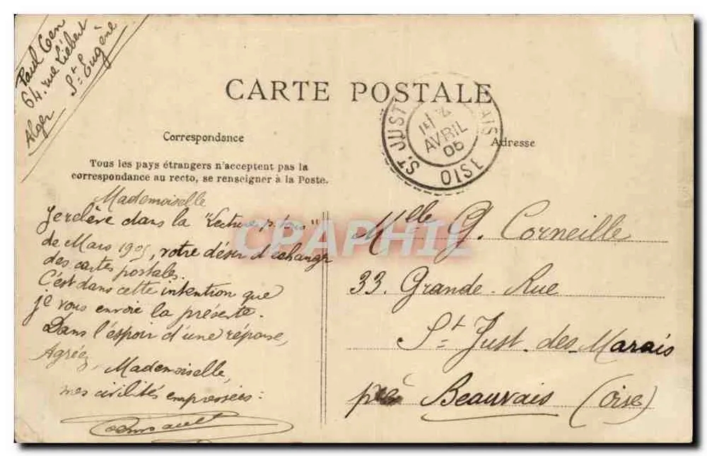 ALGER — Ansicht vom Mole — 543 - Rückseite