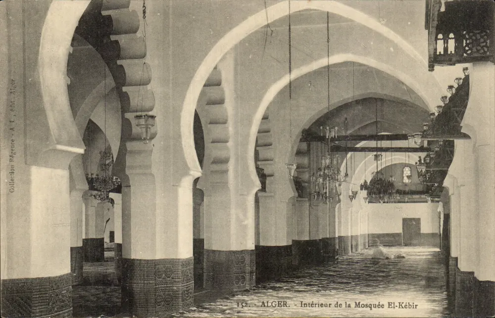 Innenansicht der Moschee El-Kébir — Algier — Verlag A. C. Alger - Vorderseite