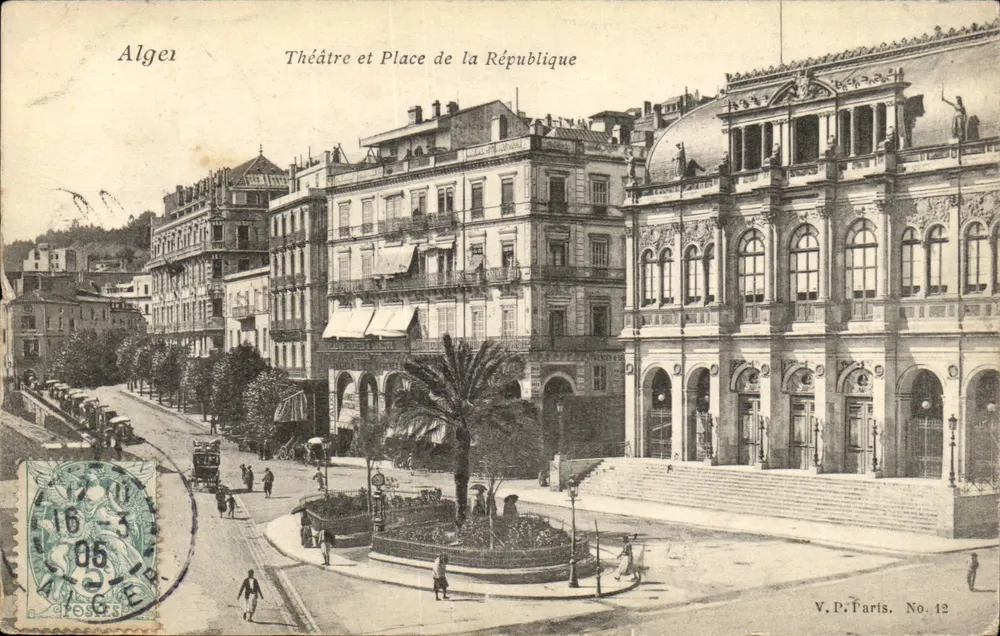 Alger — Theater und Place de la République — V.P. Paris. Nr. 12 - Vorderseite
