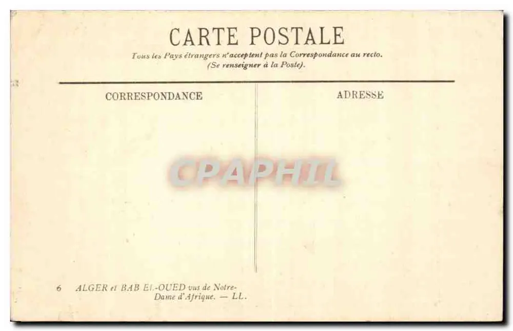 Alger und Bab El-Oued — Ansicht der Notre-Dame d'Afrique — LL - Rückseite