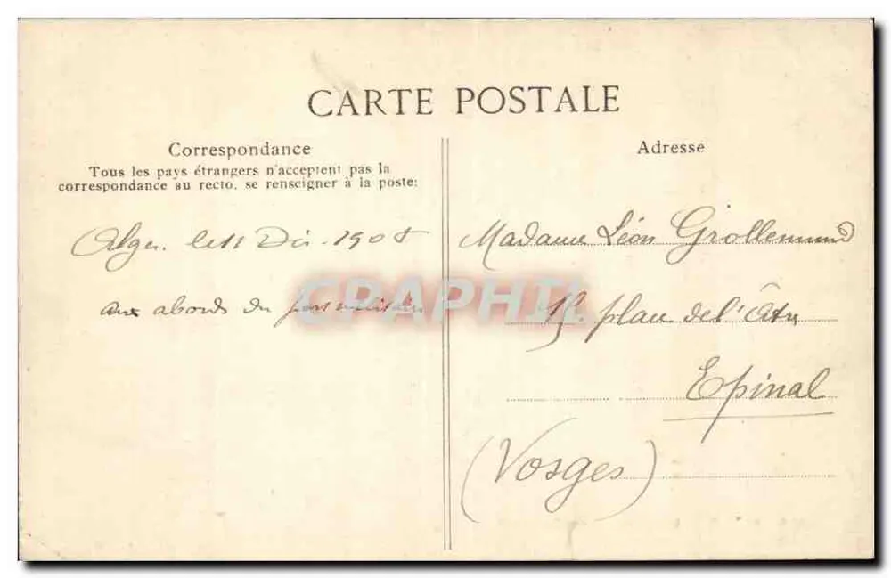Algier — Die Moschee der Amirauté — Sammlung P. S. - Rückseite