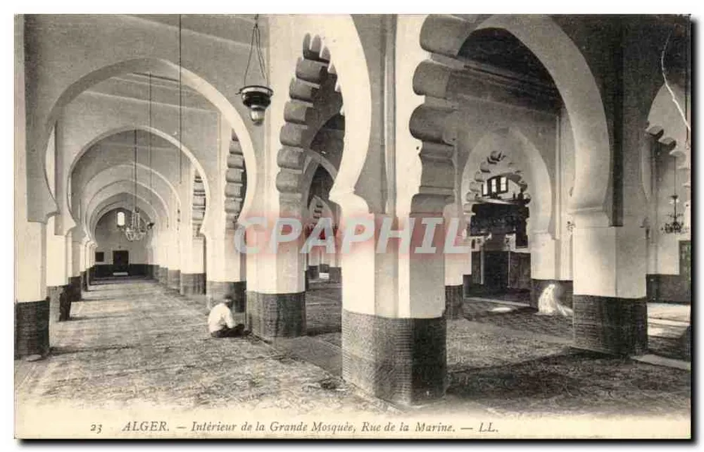 ALGER — Innenansicht der Großen Moschee, Rue de la Marine — LL. n°23 - Vorderseite