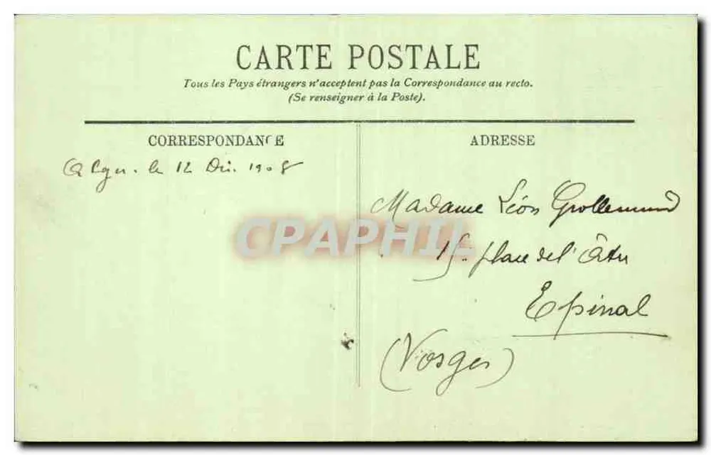 ALGER — Innenansicht der Großen Moschee, Rue de la Marine — LL. n°23 - Rückseite