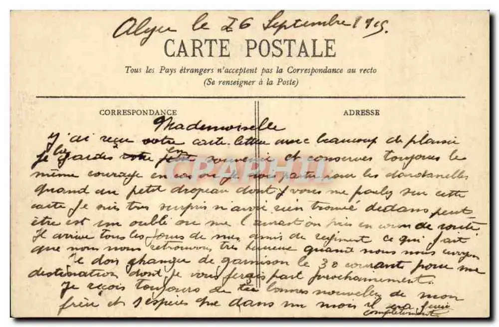 Algier - Platz Bresson und Boulevard de la République — Sammlung Régence - A. L., Algier - Rückseite