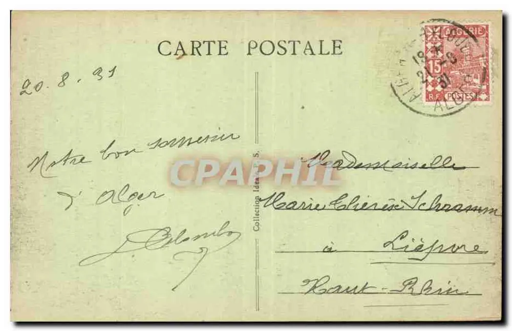 Alger — Das Winterpalais und die Kathedrale — Verlag: Le Triomphe - Rückseite
