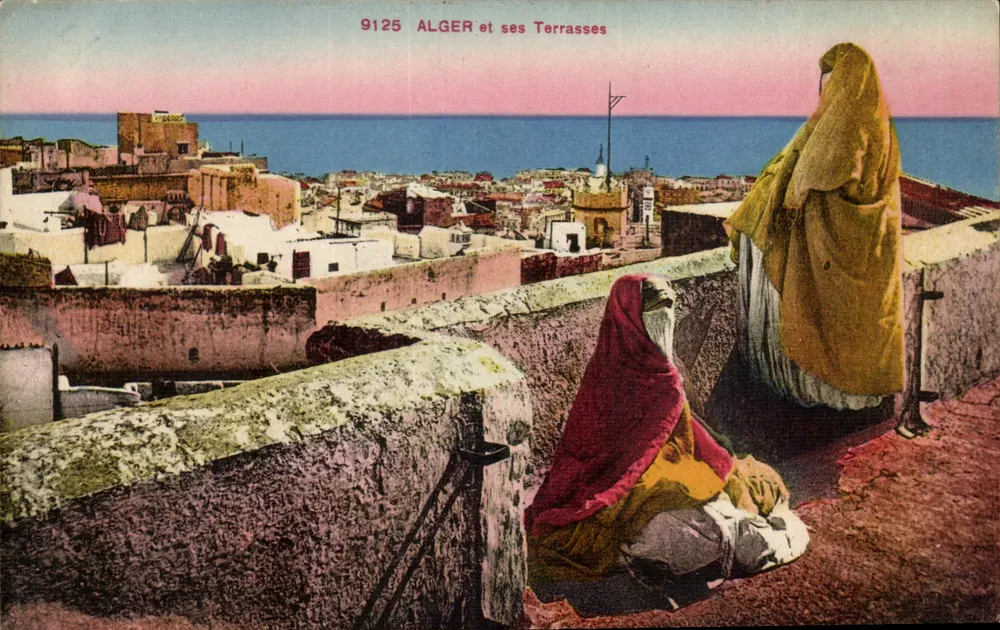 ALGER und seine Terrassen — Panoramablick mit zwei geschleierten Frauen — Edition L & Y, Alger, n° 9125 - Vorderseite