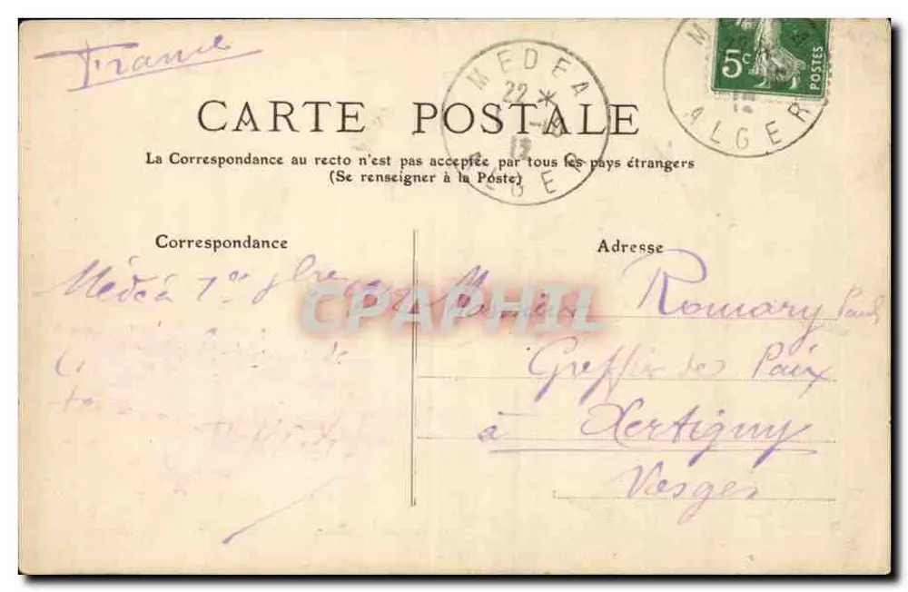 Alger — Die Moschee und das Konsulat — Louis Ledoux, Verlag, Alger - Rückseite