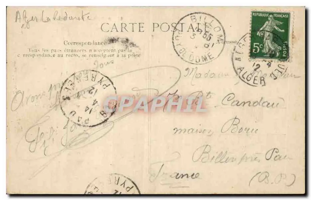 ALGER — Nossa Senhora da África — Coleção Ideal, P.S. - Verso