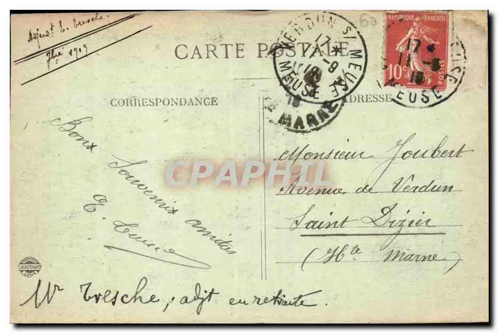 Verdun em 1916 — Vista panorâmica — Editor não identificado - Verso