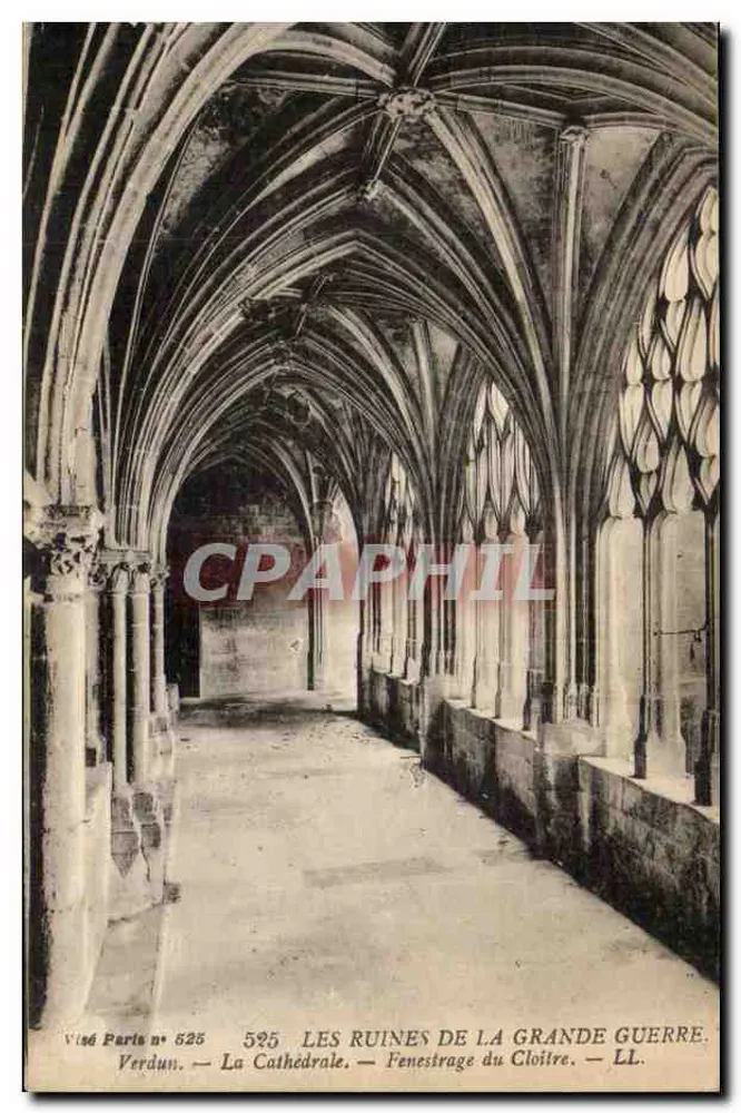 Verdun — Die Kathedrale — Fenster des Klausurhofes — LL. — Vise Paris n° 625 - Vorderseite