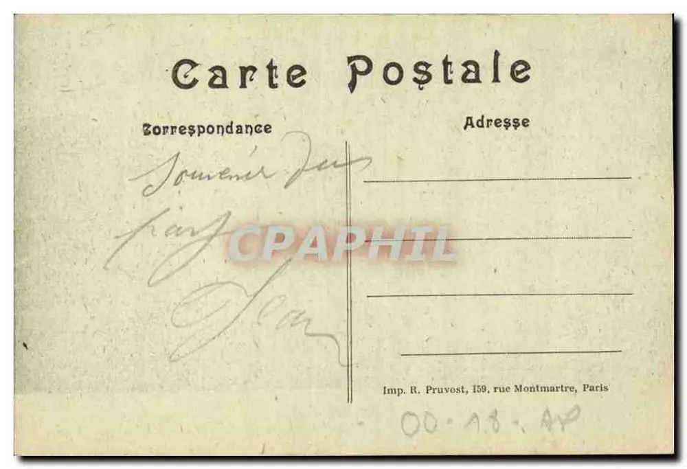 Verdun — Ruinen der Rue Neuve und des Quai de la République — Visa Paris 1918 - Rückseite