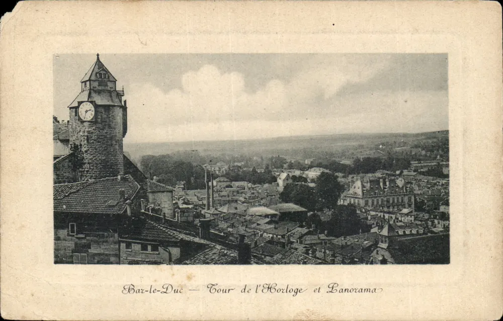 Bar-le-Duc — Turm der Uhr und Panorama - Vorderseite