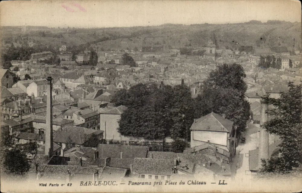 Bar-le-Duc — Panorama tirado na Praça do Castelo — Viled Paris n° 62 — LL. - Frente