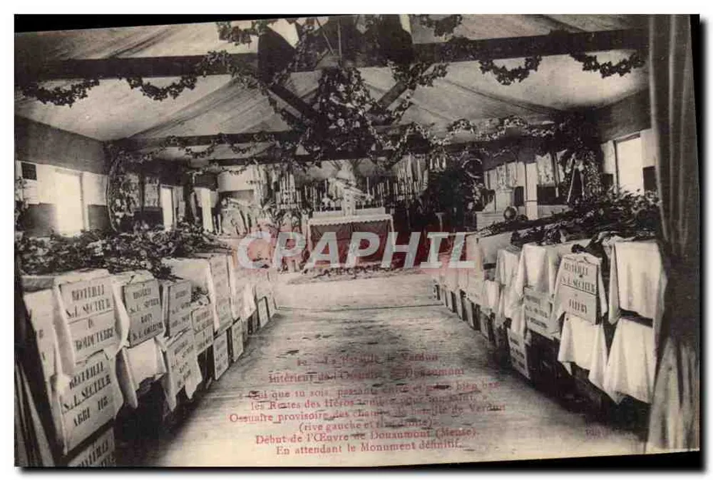 Início da Envyre de Douaumont — Ossuário provisório dos Campos de Batalha de Verdun — editor anônimo - Frente