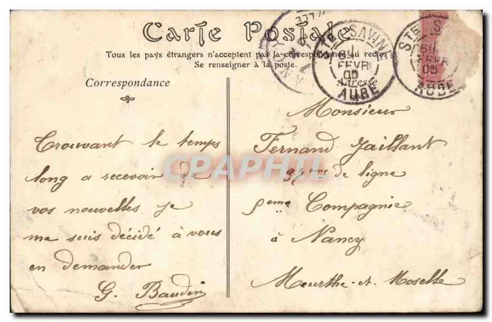 Hotel de Paul-Hard — Castelo de Crowan — Editor não identificado, número de série não visível - Verso