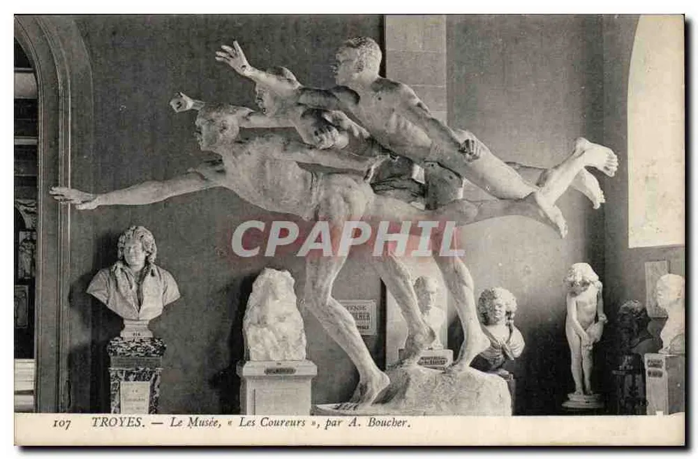 Troyes — Das Museum, « Les Coureurs », von A. Boucher. - Vorderseite