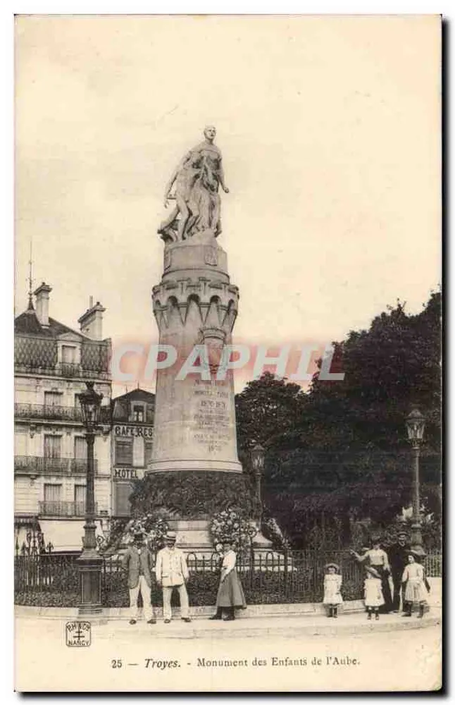 Troyes — Denkmal der Kinder der Aube — Verlag NAGGY, n°25 - Vorderseite