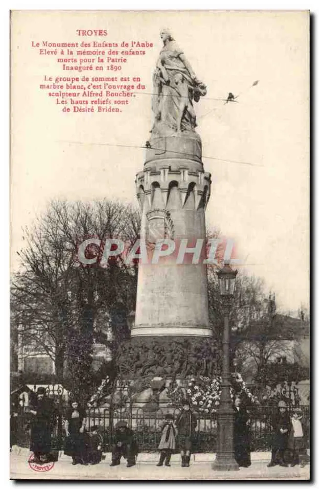 Troyes — Monument der Kinder des Anbe — Werk von Alfred Boucher - Vorderseite