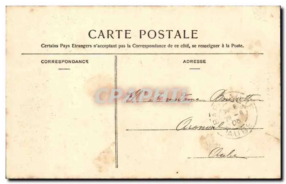 Troyes - Denkmal der Kinder der Aube — Verlag R. H. R. & Cie, Nancy, Nr. 25 - Rückseite