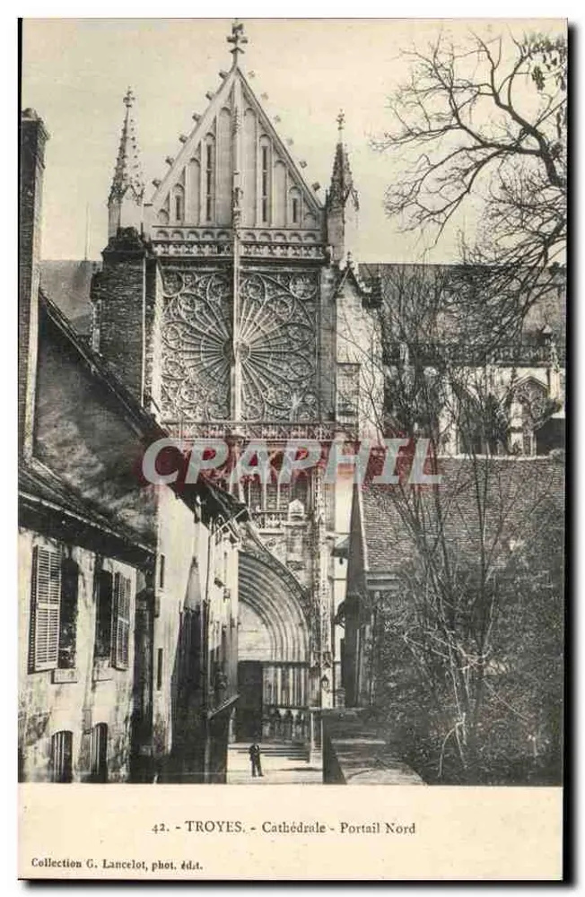 Troyes - Kathedrale - Nordportal — Sammlung G. Lancelot, phot. edit. - Vorderseite
