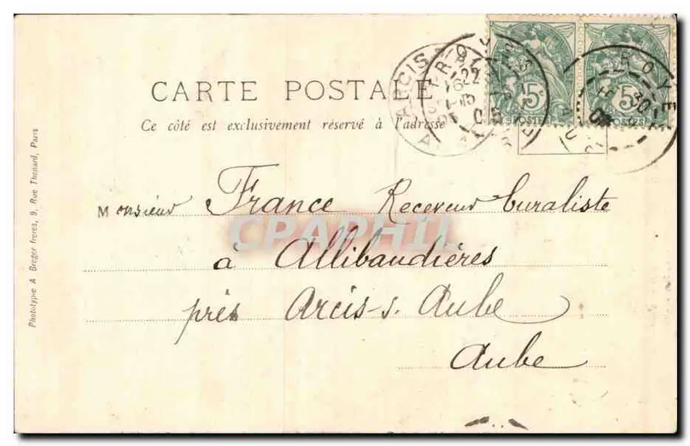 Troyes — Der Glockenturm und der Turm der Saint-Jean — Ch. Gria, Verlag Troyes - Rückseite