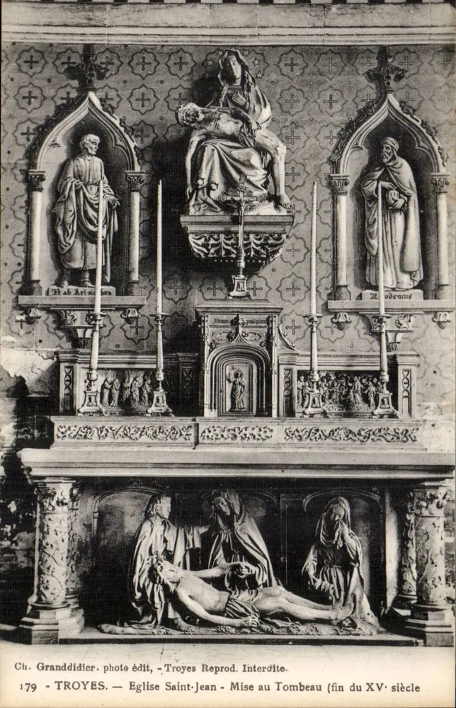 Troyes — Kirche Saint-Jean — Totenabliegung (Ende des 15. Jahrhunderts) — Ch. Granddidier, Fotoverlag, Troyes - Vorderseite