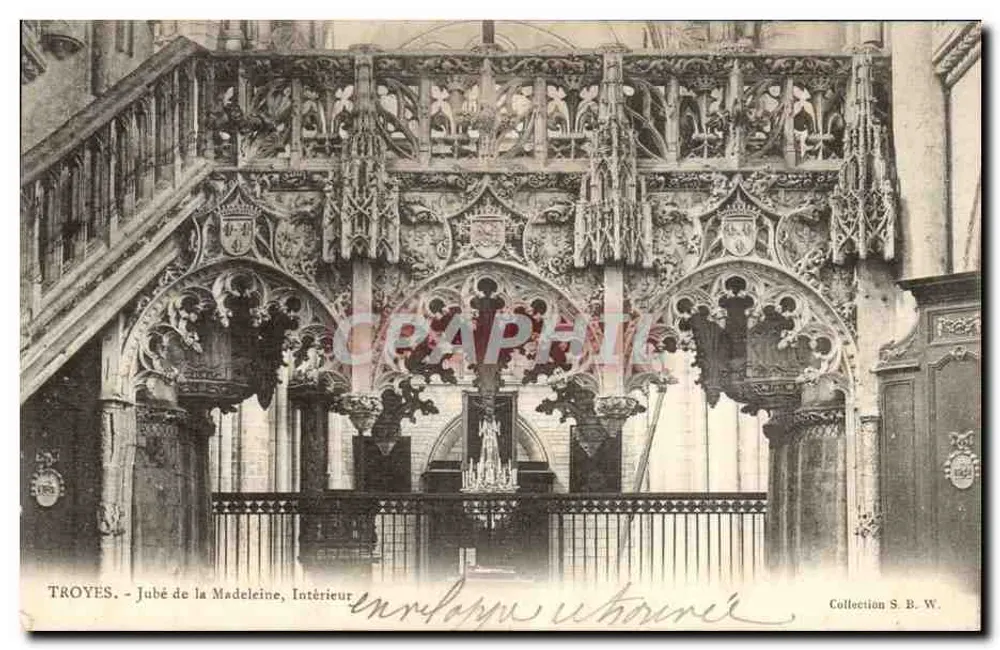Troyes - Jubé der Madeleine, Innenansicht — Sammlung S. B. W. - Vorderseite