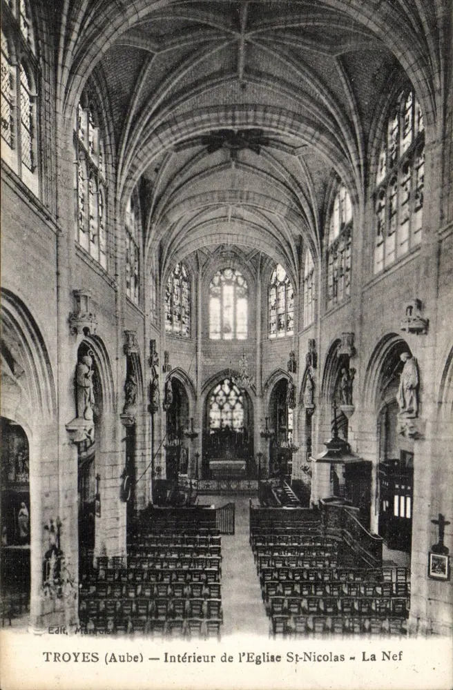Troyes (Aube) — Innenansicht der Kirche St-Nicolas — Die Kirche — Verlag Marrois - Vorderseite