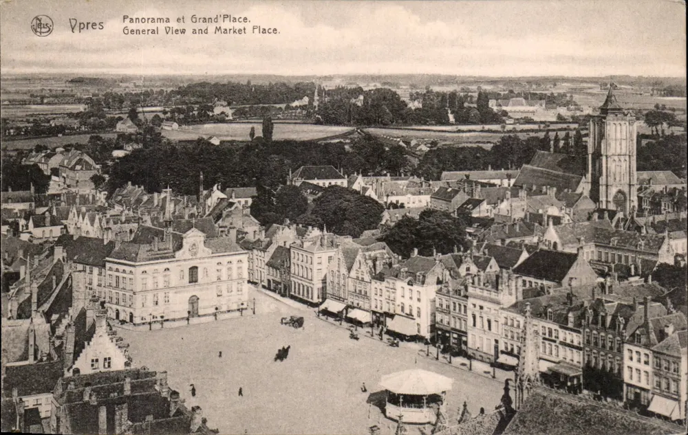 Yperen — Panorama und Groote Markt — Nels - Vorderseite