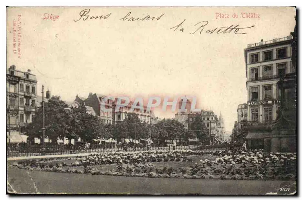Liège — Place du Théâtre — La Rosette — Verlag La Rosette, n° 5 (4) Serie 2. Auflage - Vorderseite