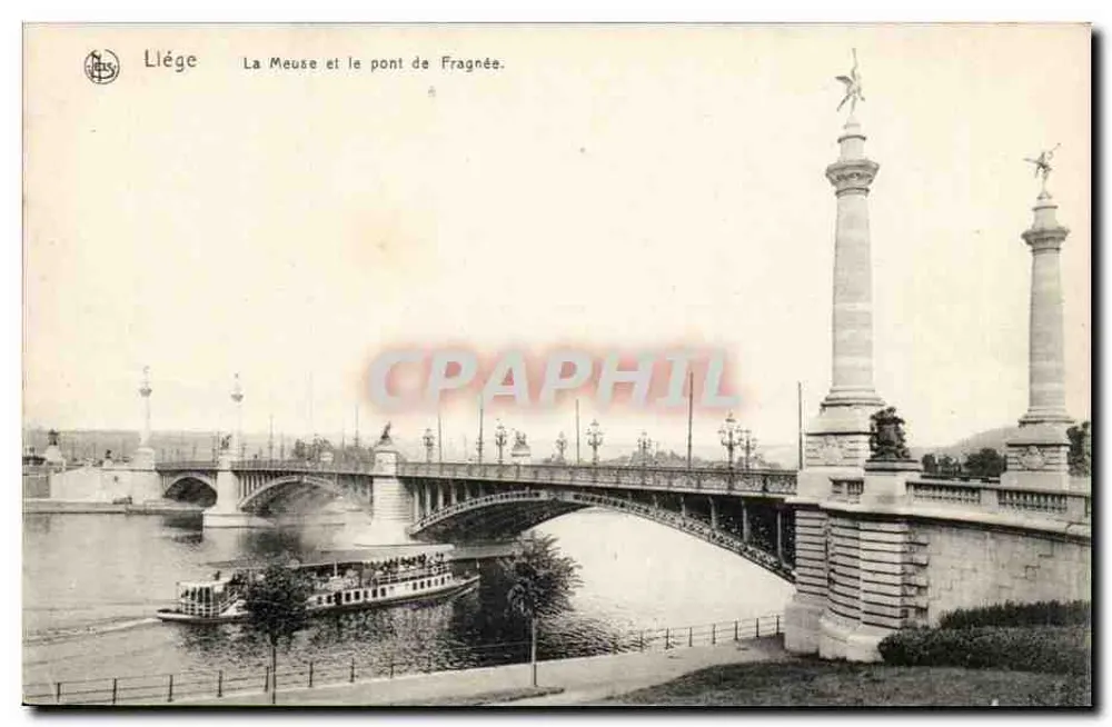 Liège - Die Meuse und die Brücke von Fragnée — Verlag Nels, Brüssel - Vorderseite