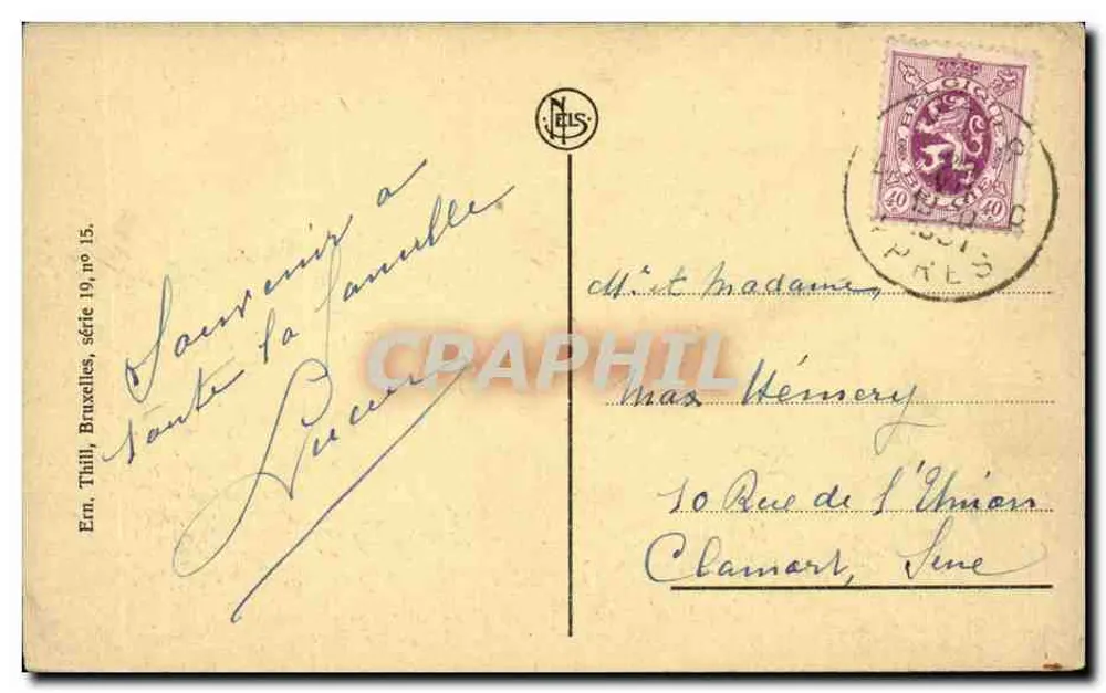 Ypres - Place de la Gare, gotische Häuser — N. JULLS, Serie 19, n° 15 - Rückseite
