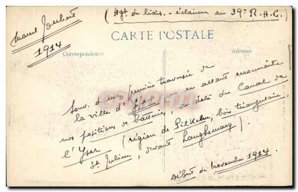 Ypres — Rathaus und Markthalle — vor den Bombenangriffen — Verleger B.D. - Rückseite