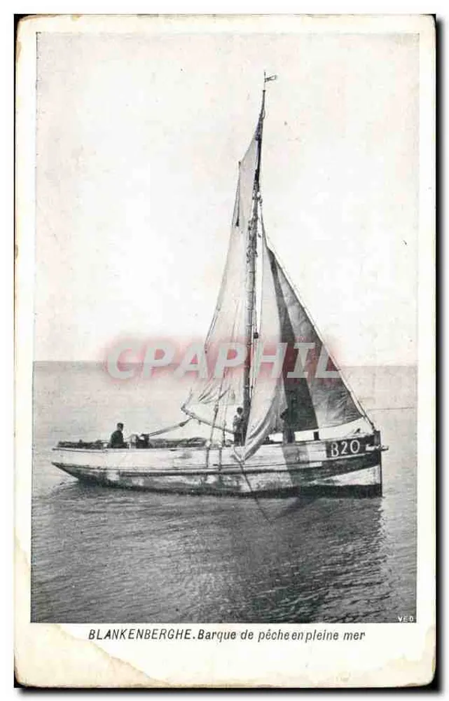 Blankenberge — Fischboot auf See — VED. n° B20 - Vorderseite