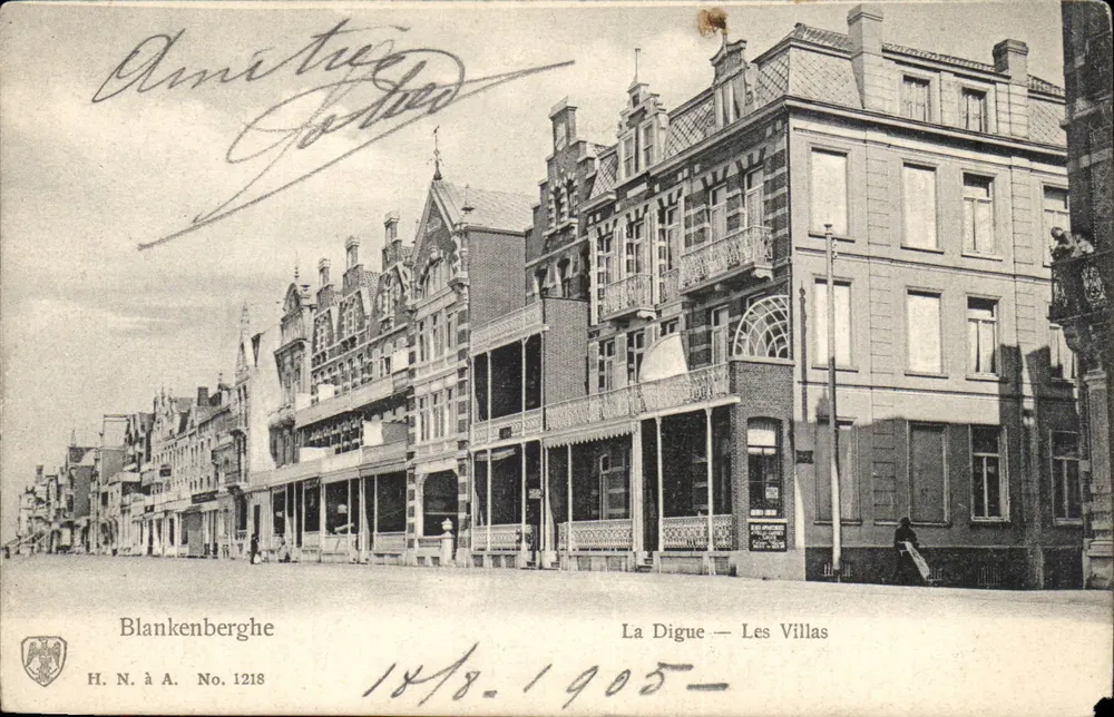 Blankenberge — Die Digue — Die Villas — H.N. an A. Nr. 1218 - Vorderseite