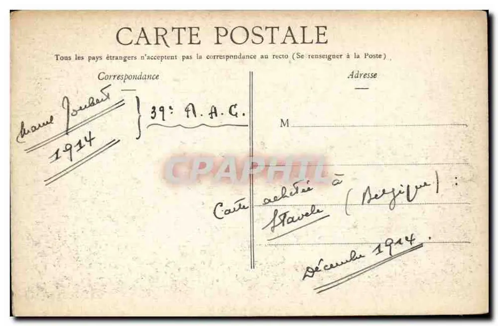 Belgische Vorposten — In Belgien — i"GEO." 60. - 1914 - Rückseite