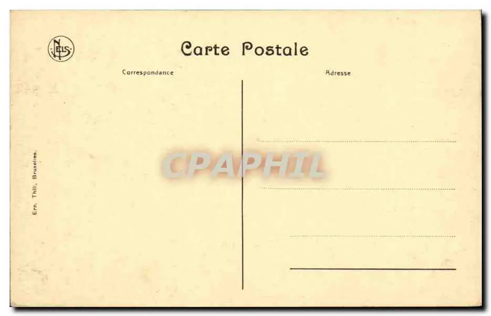 Ruinen von Nieuport — Rathaus — Verlag Nels, Brüssel - Rückseite