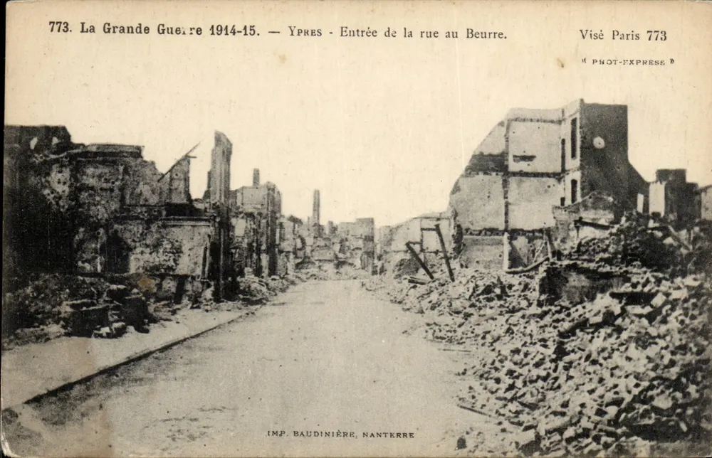 Ypres — Eingang zur Butterstraße — Der Große Krieg 1914-15 — Visé Paris 773 — IMP. BAUDINIÈRE, NANTERRE - Vorderseite