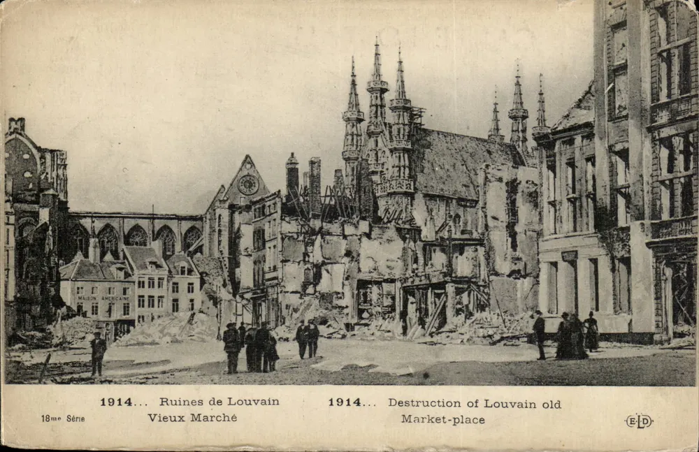 Ruinen von Louvain — Alter Markt — 18. Serie — Verleger EID - Vorderseite