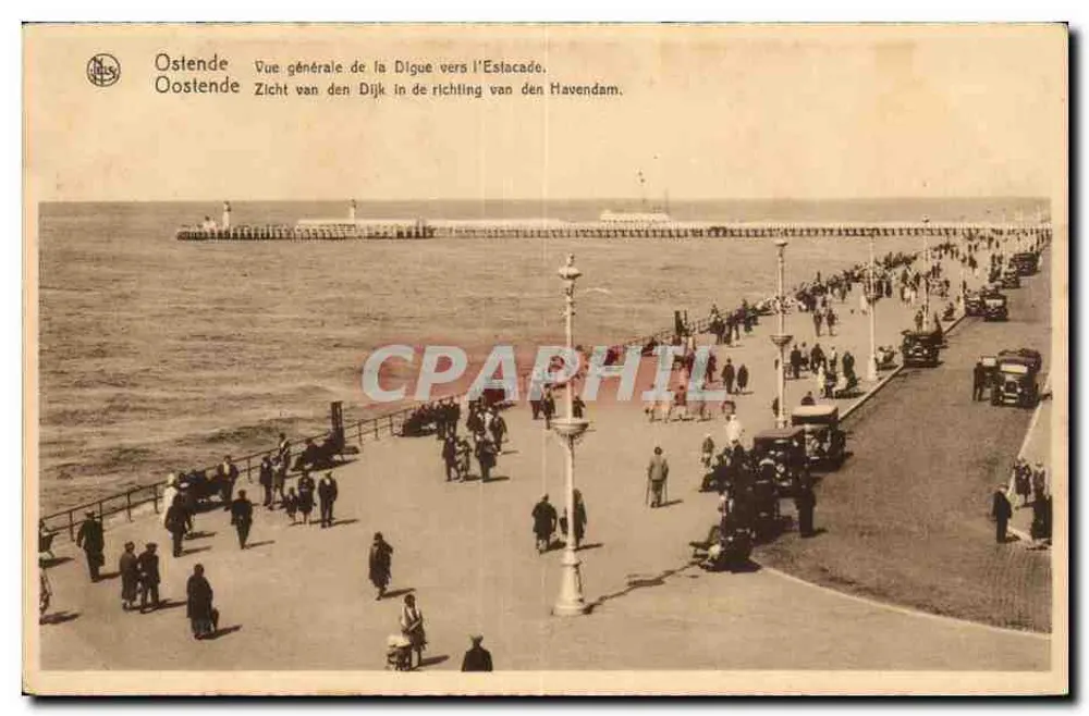 Ostende — Allgemeiner Blick auf die Digue in Richtung Escalade — Verleger Thill, Brüssel - Vorderseite