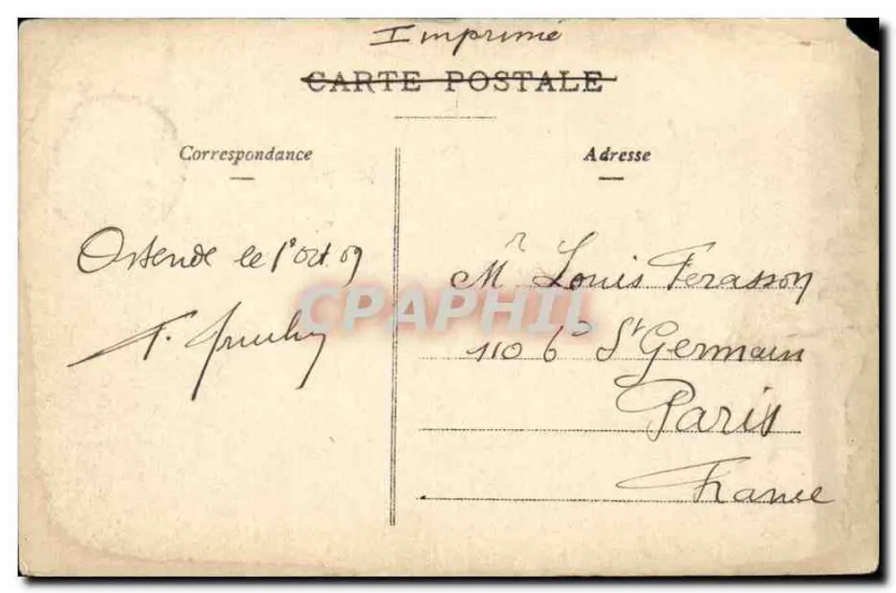 Ostende — A Digue — Le Bon, editor, Ostende. N° 104 - Verso
