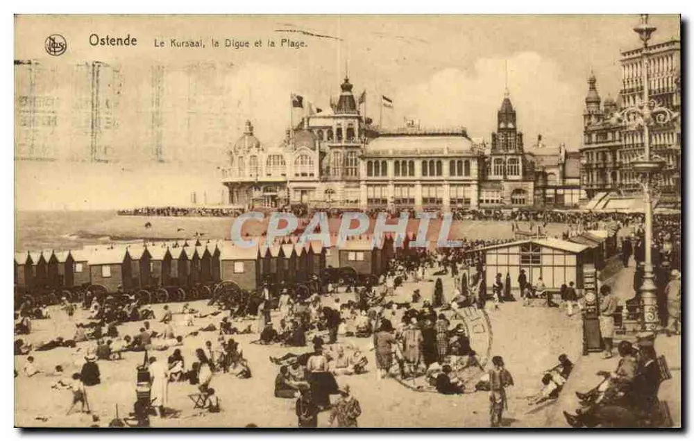 Ostend — Der Kursaal, die Digue und der Strand — Verleger Thill, Serie 13 - Vorderseite