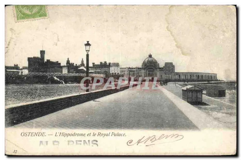 Ostend — Das Hippodrom und das Königspalast — A.L.B. DENS, n°32 - Vorderseite