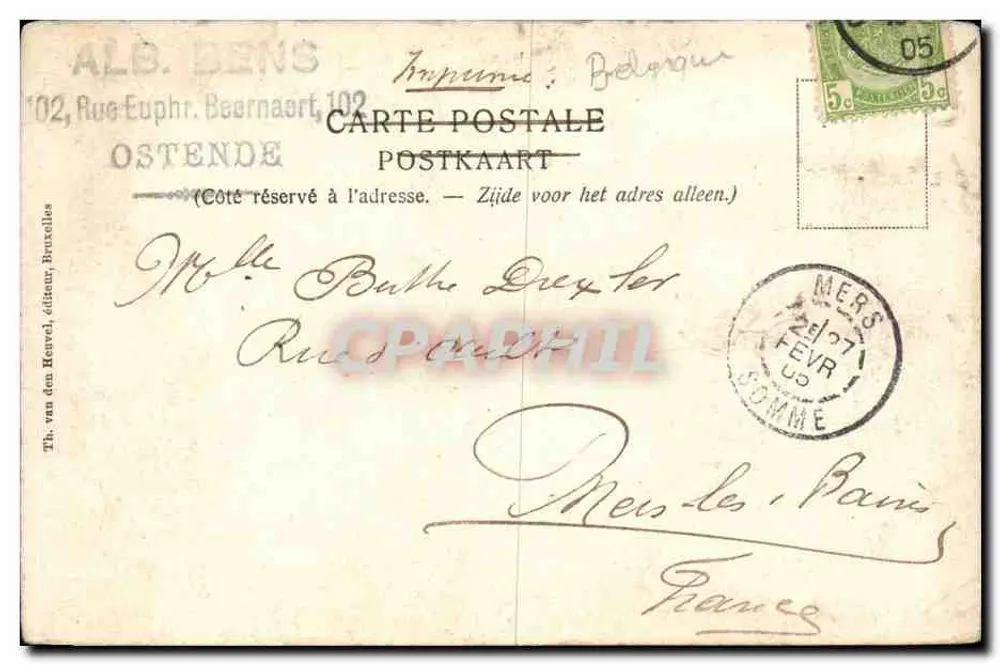 Ostend — Das Hippodrom und das Königspalast — A.L.B. DENS, n°32 - Rückseite