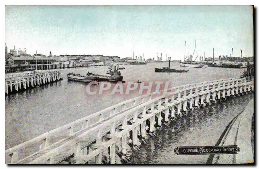 Ostende — Allgemeiner Blick auf den Hafen — Verlag unbekannt - Vorderseite